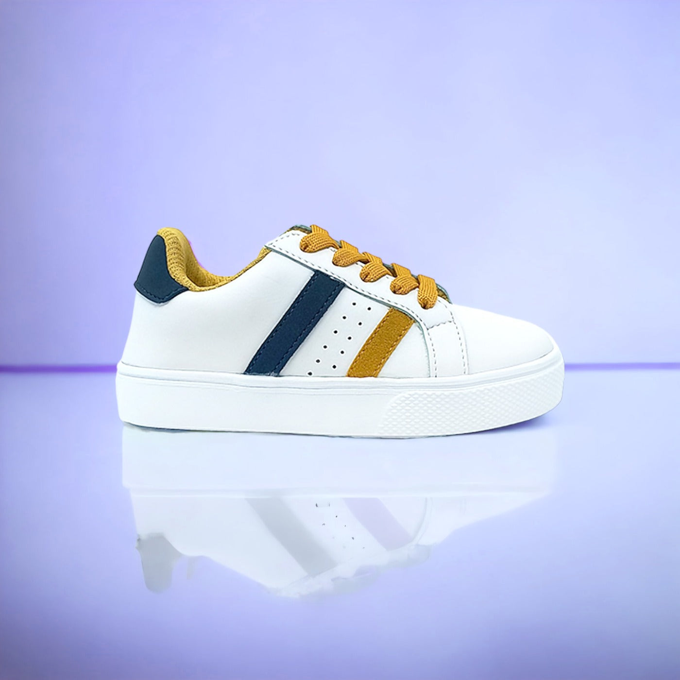 Tenis Niños SASA Blanco, Azul y Camel