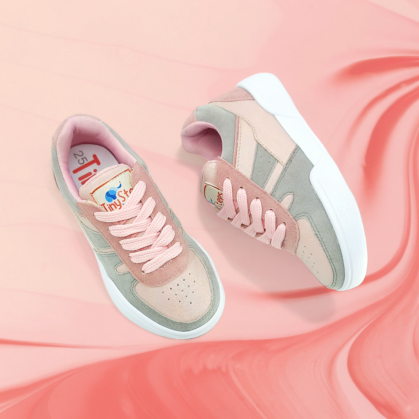 Tenis Niñas Julieta Rosado y Gris