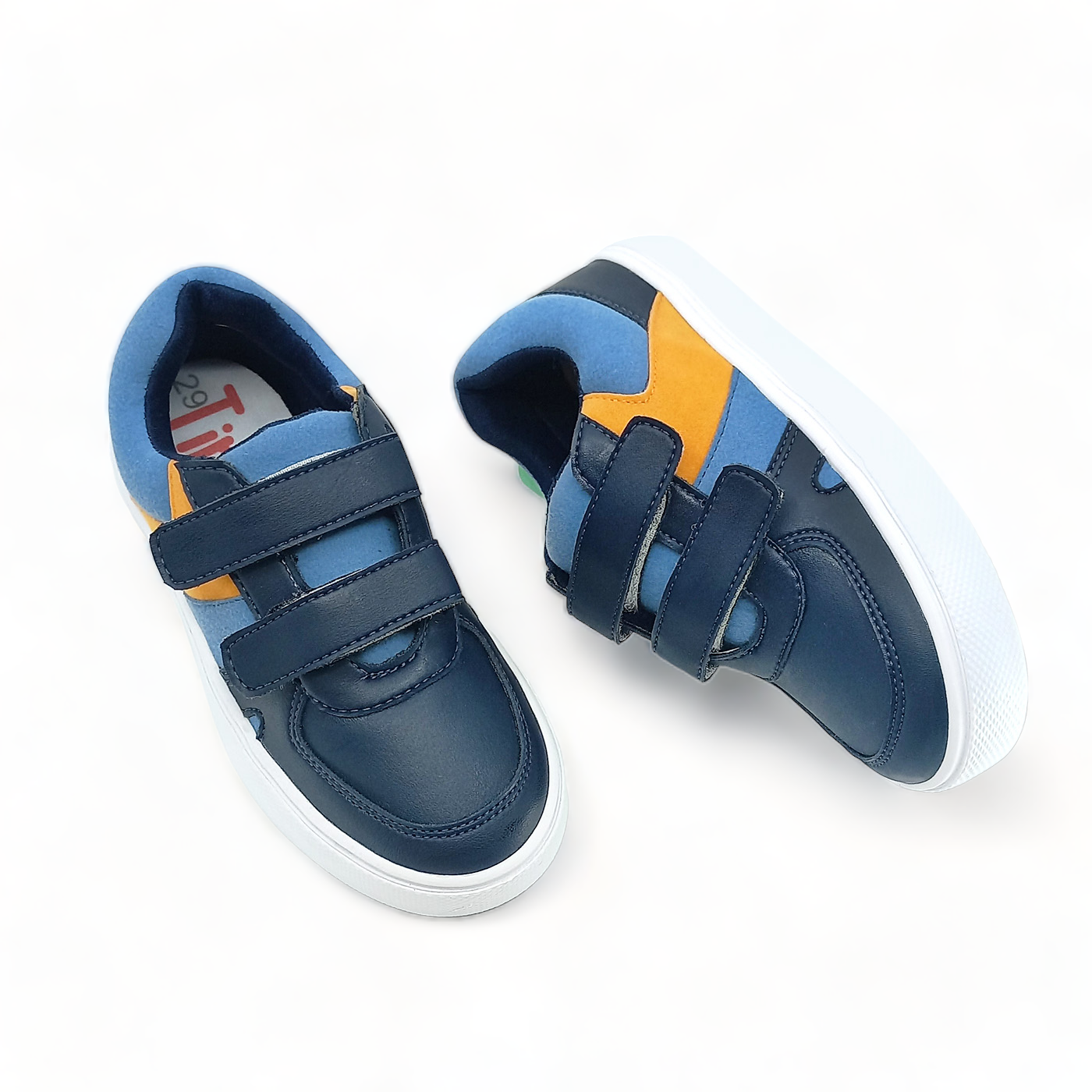 Tenis Niños Casuales Terry Azul y Naranja