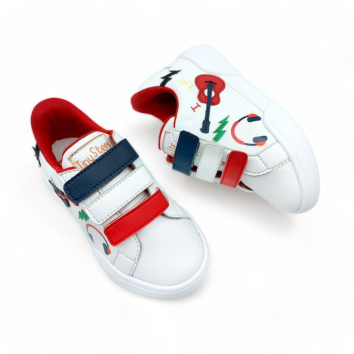 Zapatos Niños Camilo Blanco Azul y Rojo