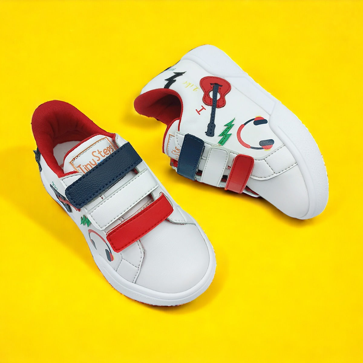 Zapatos Niños Camilo Blanco Azul y Rojo