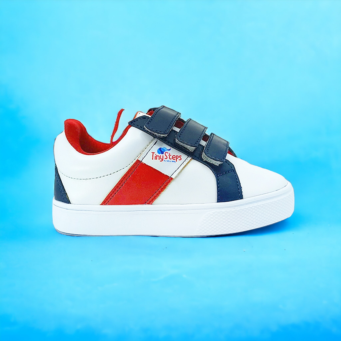 Tenis Niños Tommy Blanco Azul y Rojo