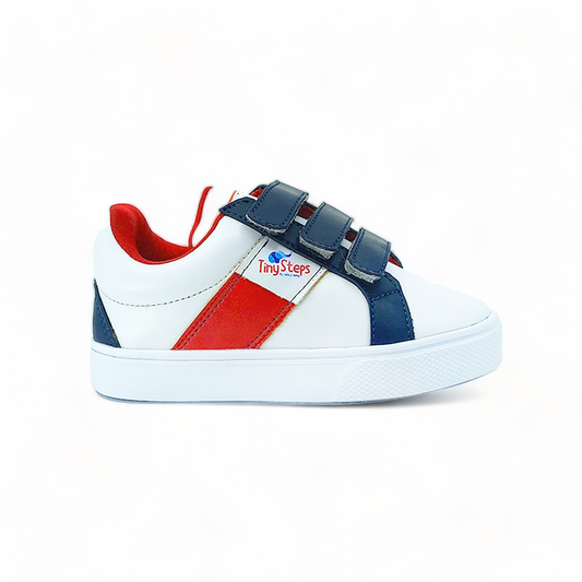 Tenis Niños Tommy Blanco Azul y Rojo