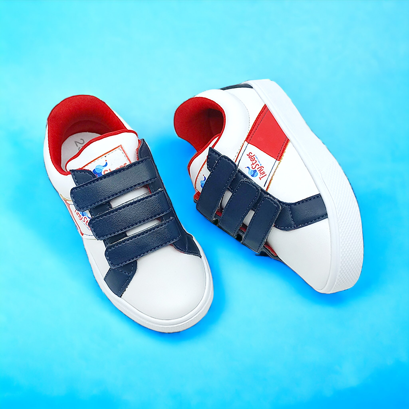 Tenis Niños Tommy Blanco Azul y Rojo